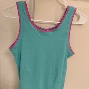 NWOT GAP Kids teal aqua , purple accent tank top. girls XXL